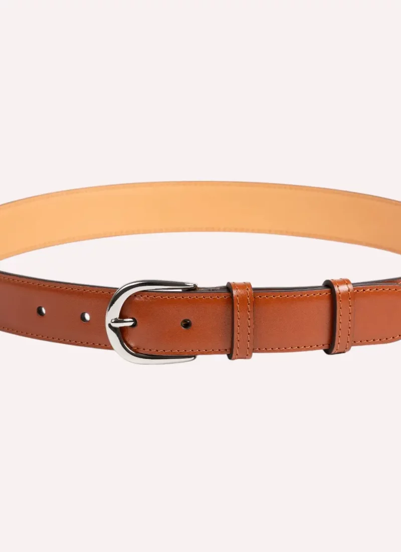 Ceinture Achille - Cuir lisse camel- Daguet
