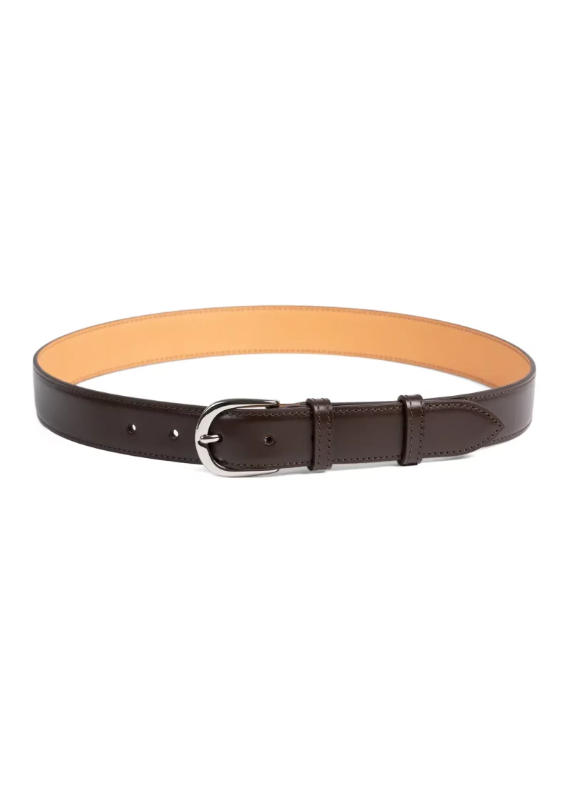 Ceinture Achille - Cuir lisse marron 1