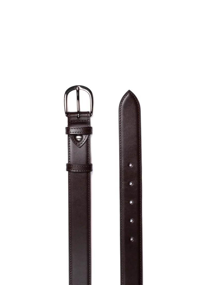 Ceinture Achille - Cuir lisse marron 2