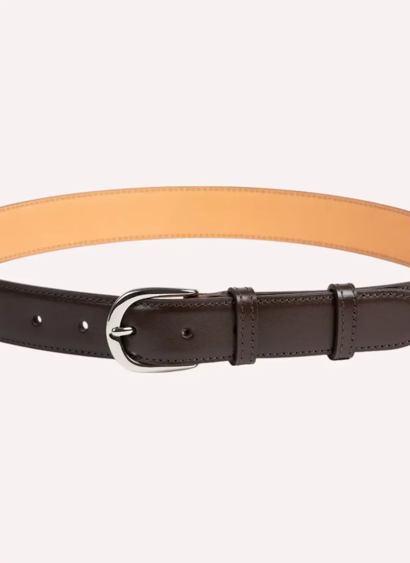 Ceinture Achille - Cuir lisse marron-Daguet