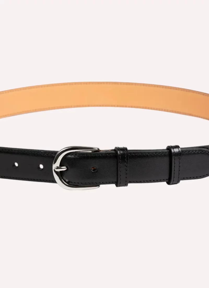 Ceinture Achille - Cuir lisse noir-Daguet