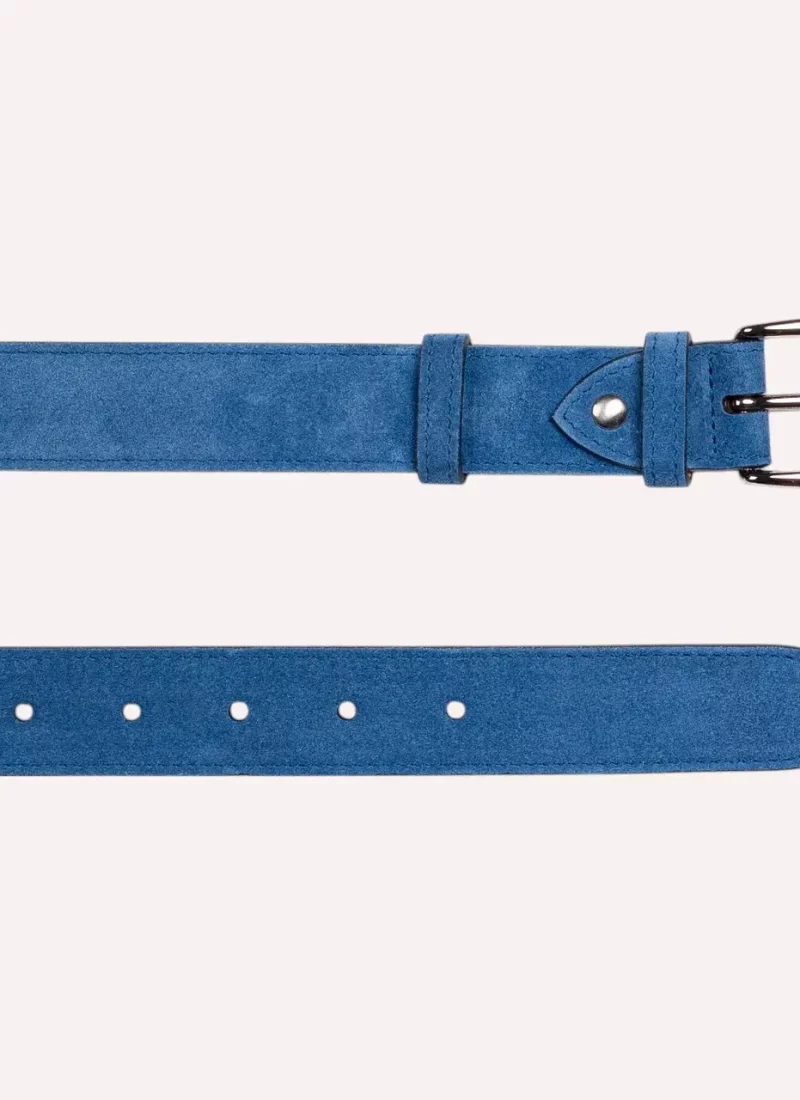 Ceinture Achille - Velours bleu clair - à plat-Daguet