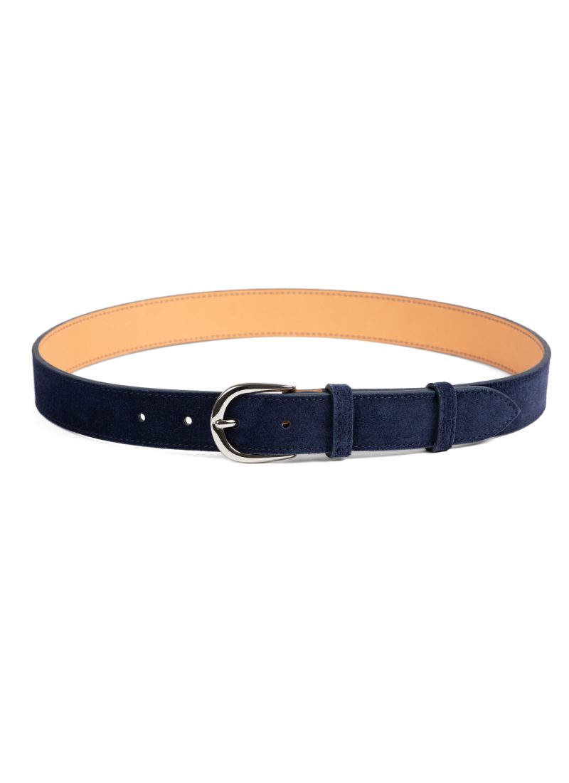 Ceinture Achille - Velours bleu nuit - a plat 01