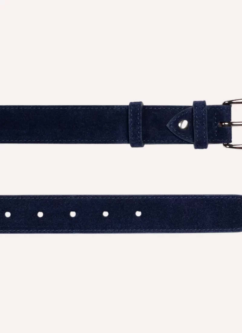 Ceinture Achille - Velours bleu nuit - à plat-Daguet