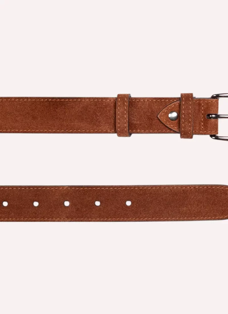 Ceinture Achille - Velours marron - à plat- Daguet