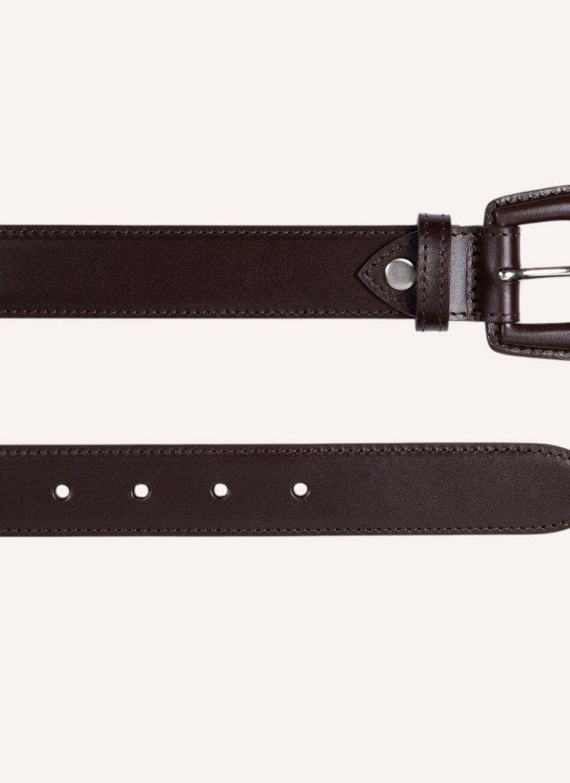 Ceinture Alba - Cuir lisse marron - Daguet (1)