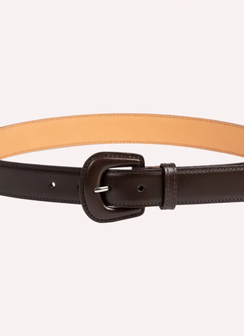 Ceinture Alba - Cuir lisse marron - Daguet (2)