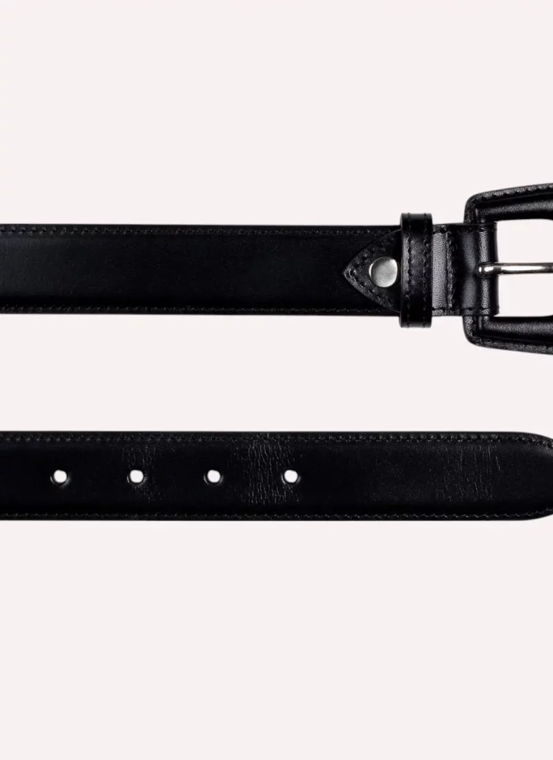 Ceinture Alba - Cuir lisse noir - Daguet (1)