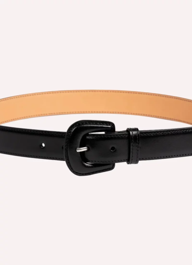 Ceinture Alba - Cuir lisse noir - Daguet (2)
