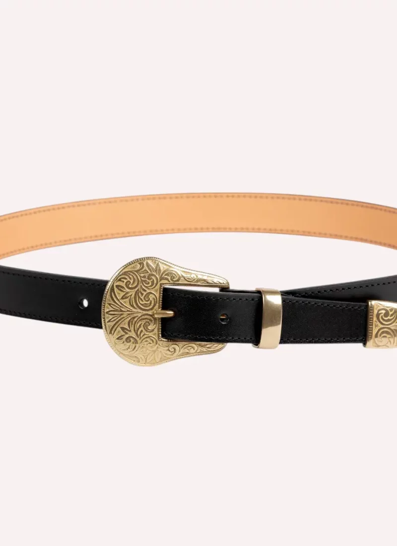 Ceinture Alison - Cuir noir-Daguet