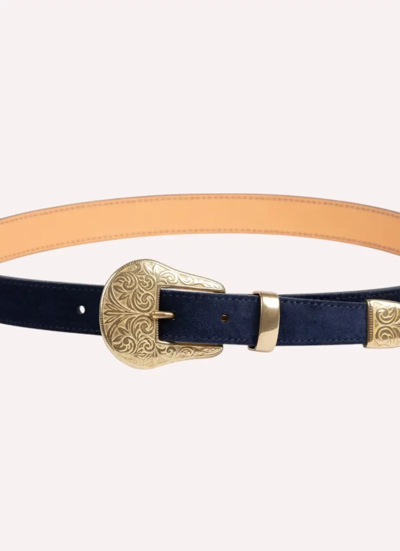 Ceinture Alison - Velours bleu nuit-Daguet