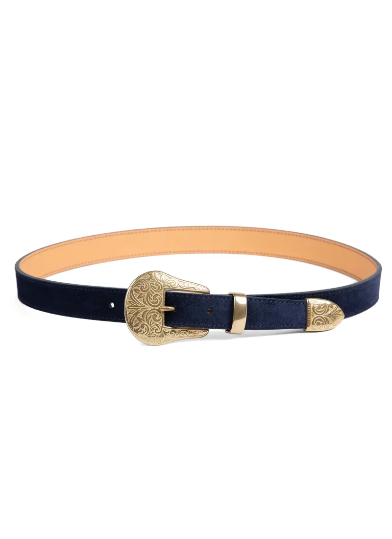 Ceinture Alison velours bleu nuit 01