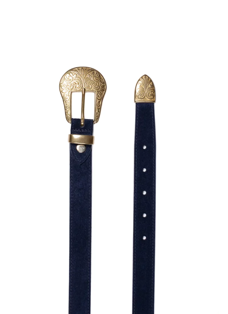 Ceinture Alsion velours bleu nuit 02