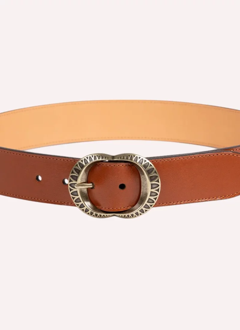 Ceinture Amanda - Cuir lisse camel-Daguet