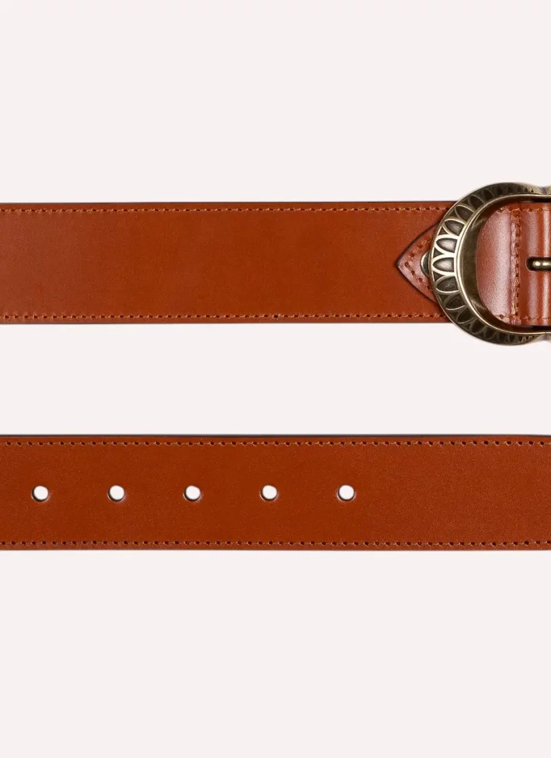 Ceinture Amanda - Cuir lisse camel - à plat-Daguet