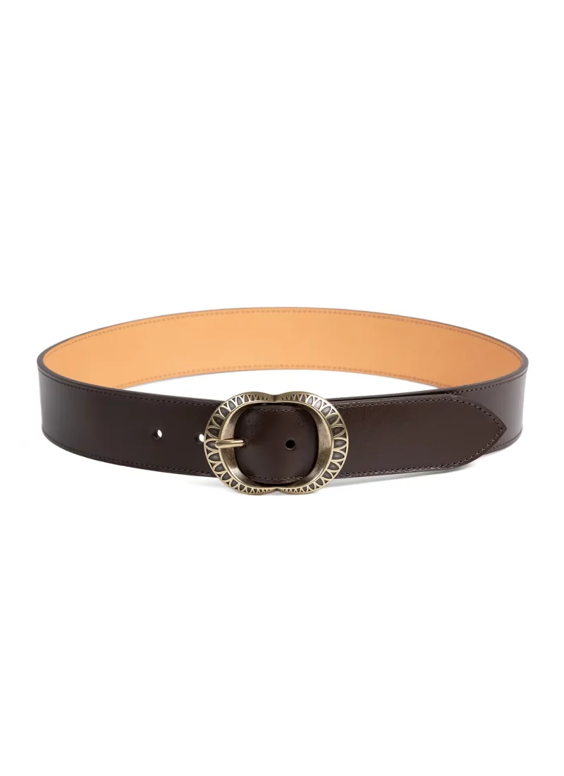 Ceinture Amanda - Cuir lisse marron 01