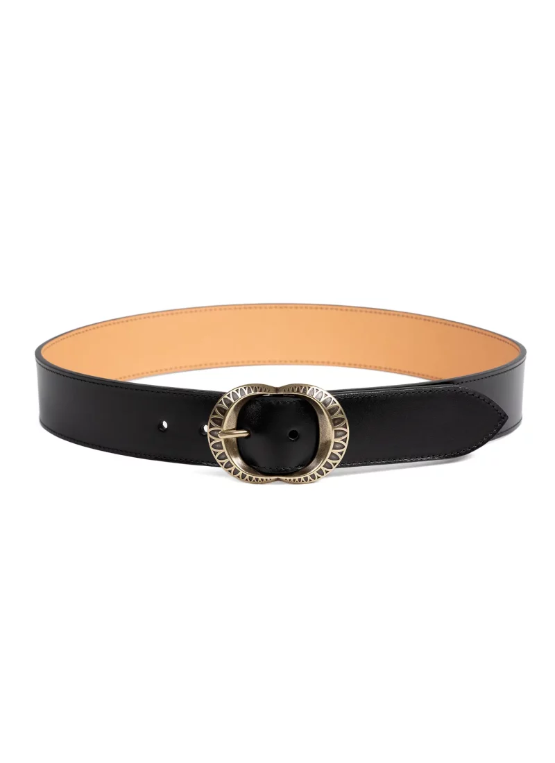 Ceinture Amanda - Cuir lisse noir 01