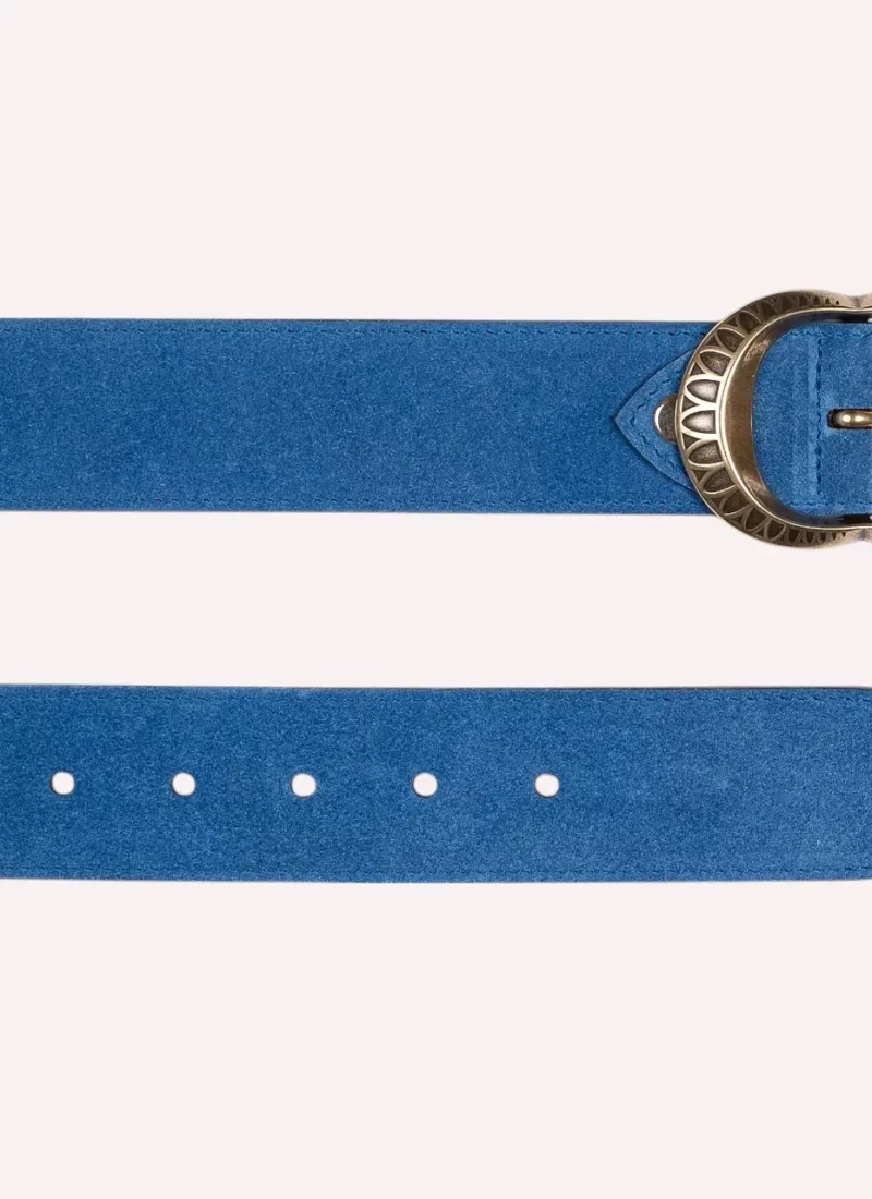 Ceinture Amanda - Velours bleu clair - à plat-Daguet