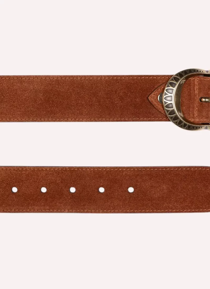 Ceinture Amanda - Velours marron - à plat-Daguet