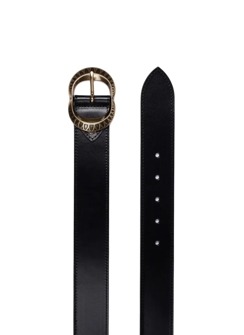 Ceinture Amanda - cuir lisse noir 02