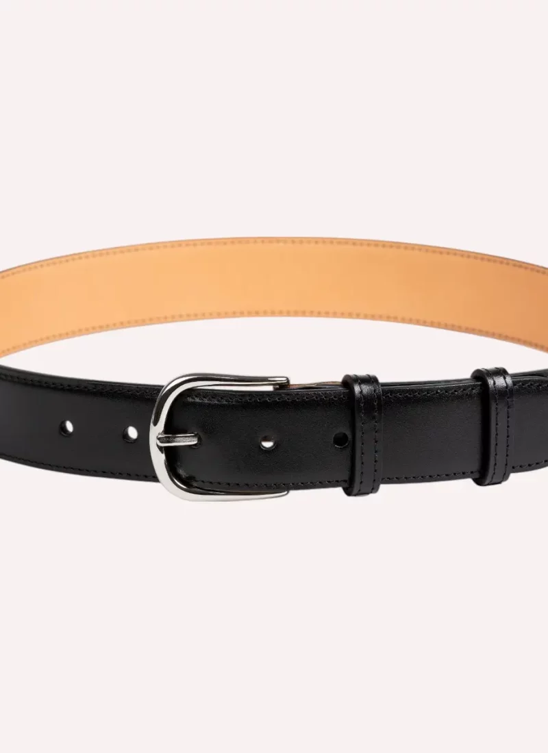 Ceinture Armand - Cuir lisse noir-Daguet