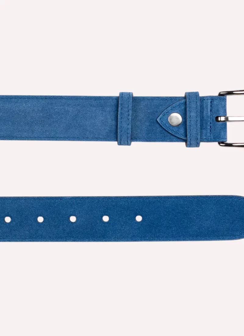 Ceinture Armand - Velours bleu clair - à plat-Daguet