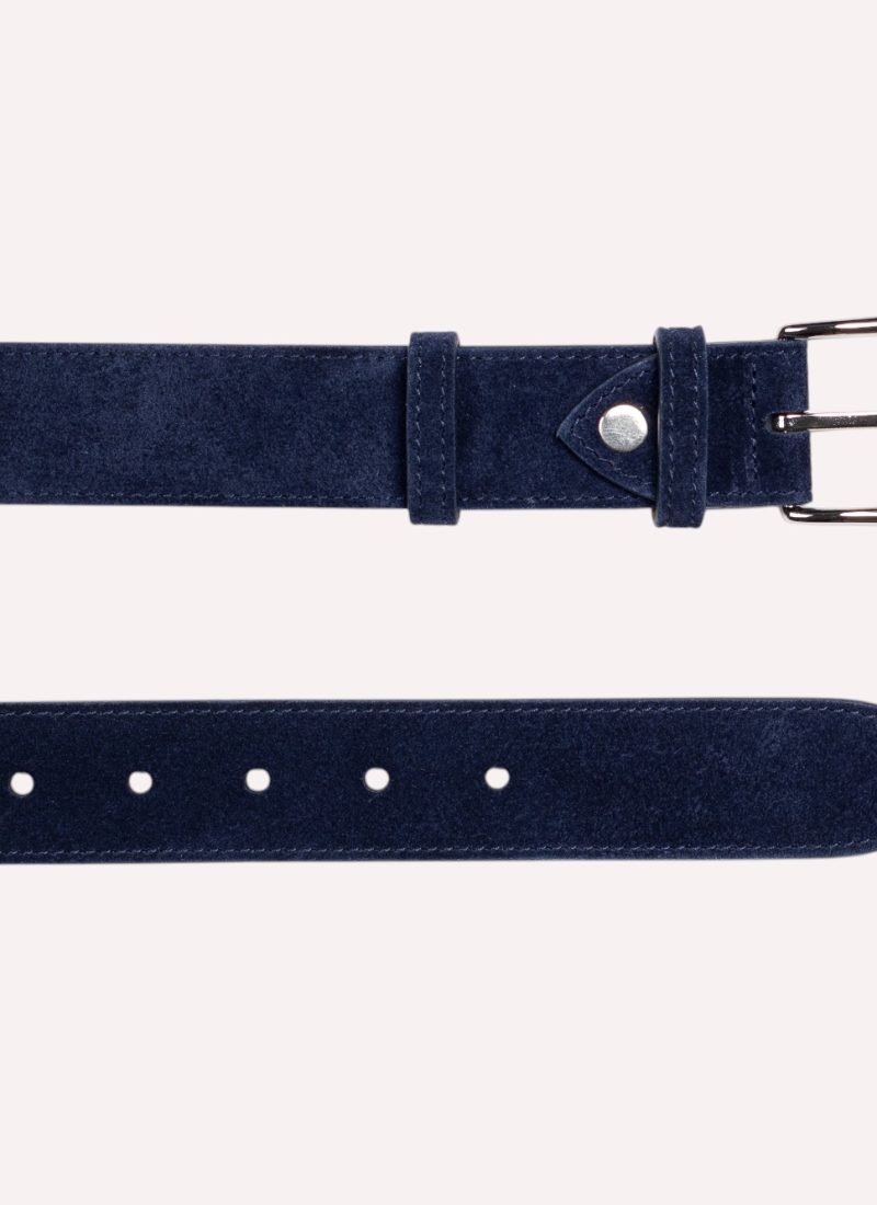 Ceinture Armand - Velours bleu nuit - à plat-Daguet