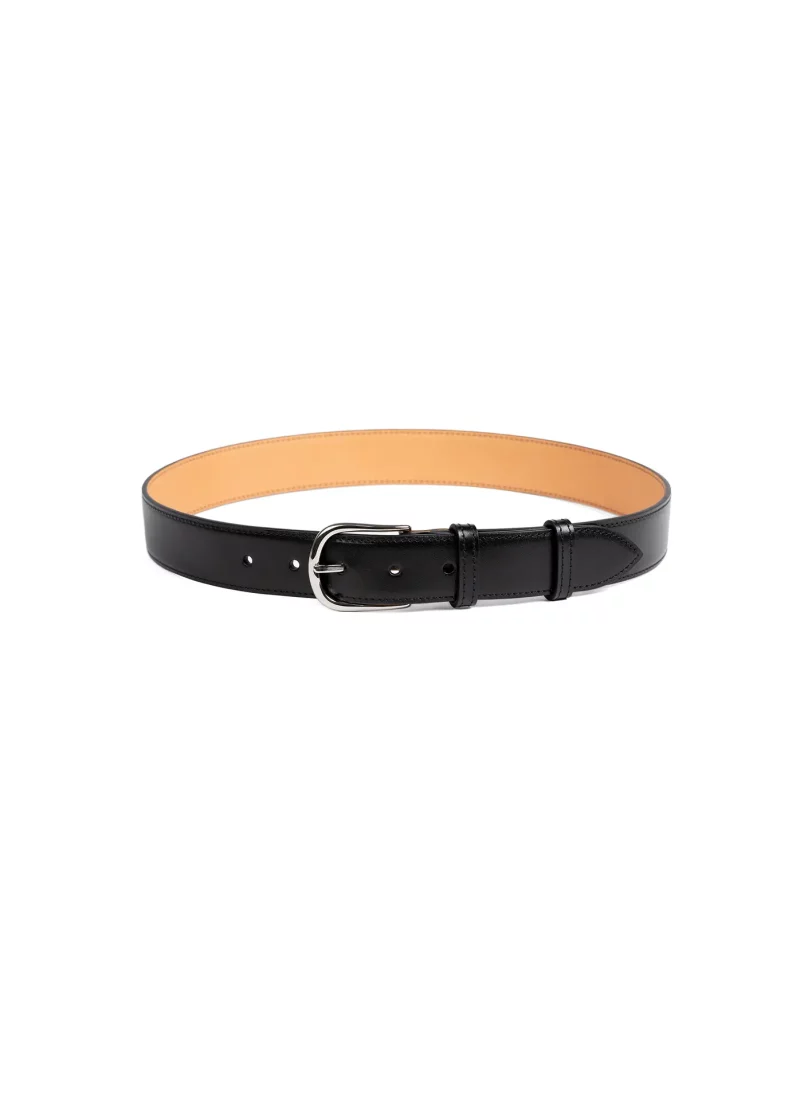 Ceinture Armand - cuir lisse noir 01