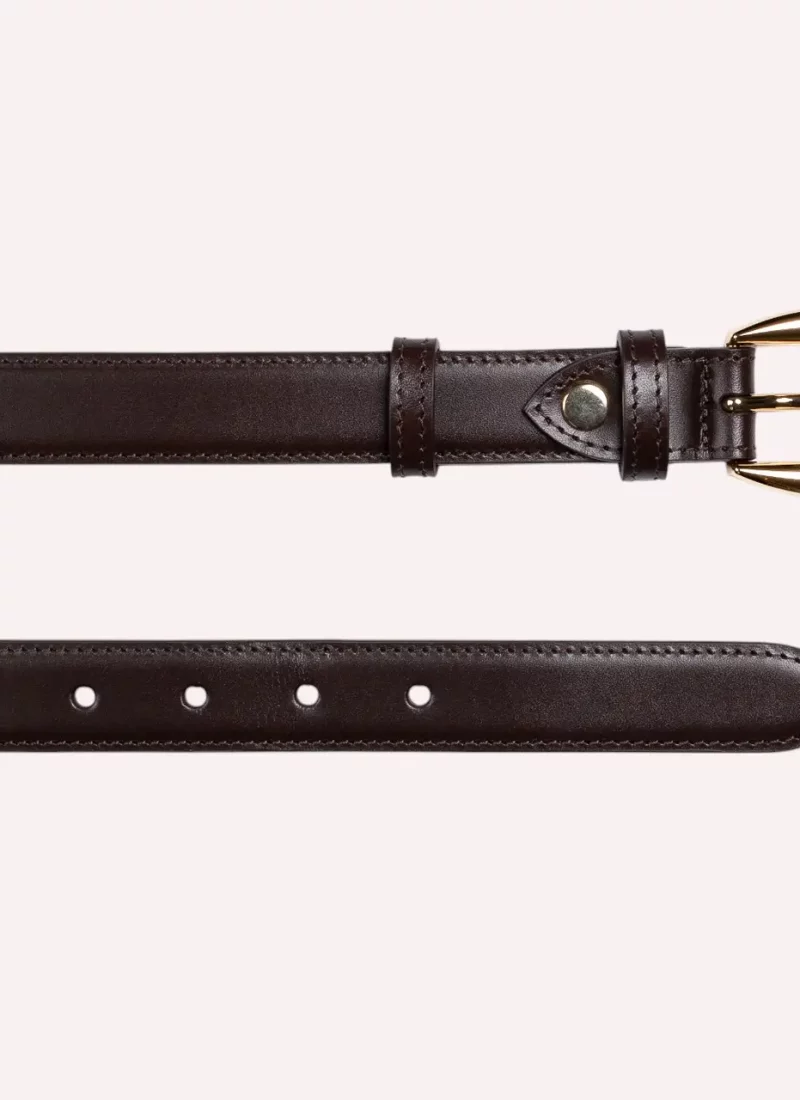 Ceinture Astrid - Cuir marron - à plat-Daguet