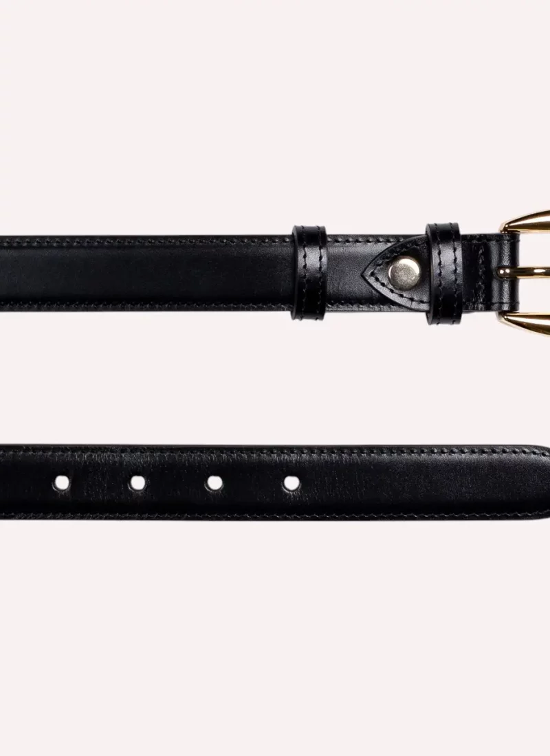 Ceinture Astrid - Cuir noir - à plat-Daguet