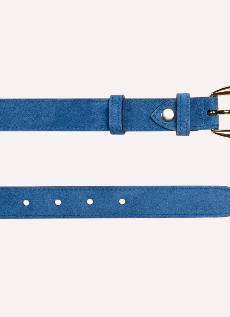 Ceinture Astrid - Velours bleu ciel - à plat-Daguet