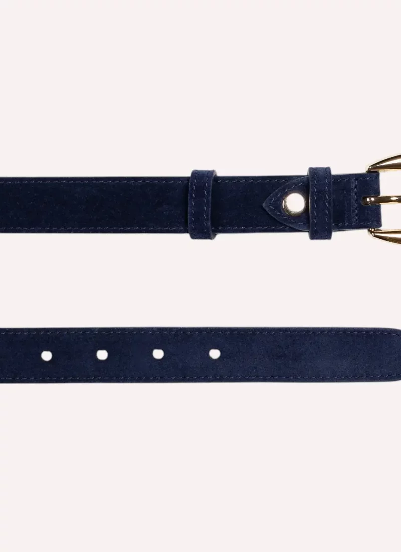 Ceinture Astrid - Velours bleu nuit - à plat-Daguet