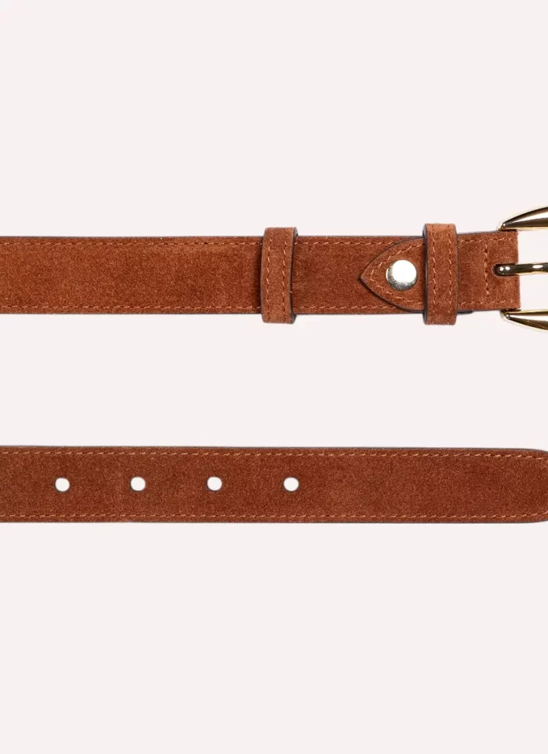 Ceinture Astrid - Velours marron - à plat-Daguet