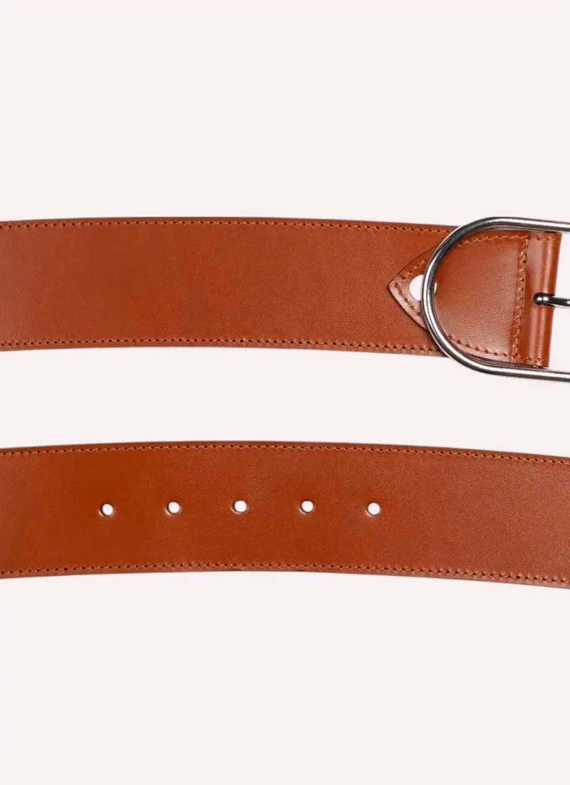 Ceinture Axelle - Cuir lisse camel - à plat-Daguet