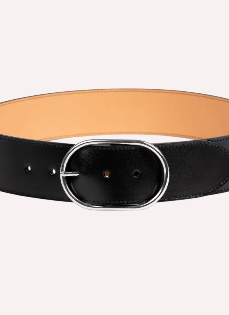 Ceinture Axelle - Cuir lisse noir-Daguet