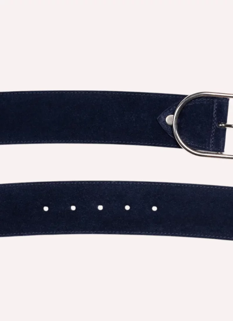 Ceinture Axelle - Velours bleu nuit à plat-Daguet