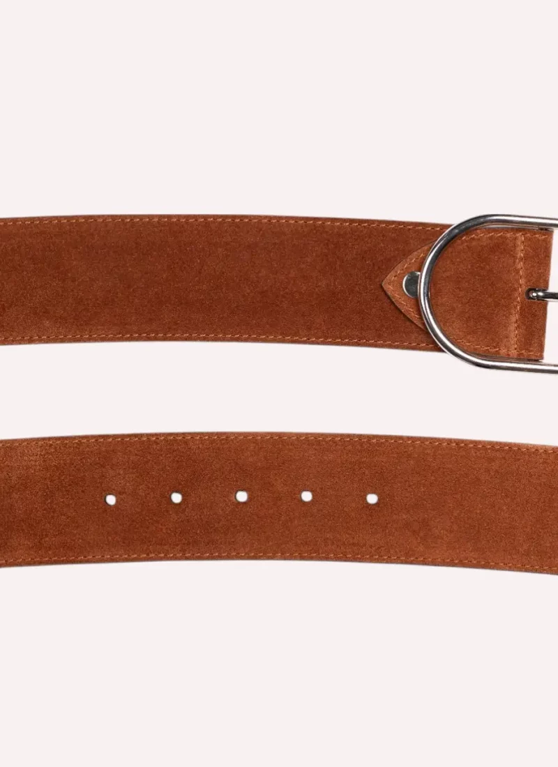 Ceinture Axelle - Velours marron - à plat-Daguet