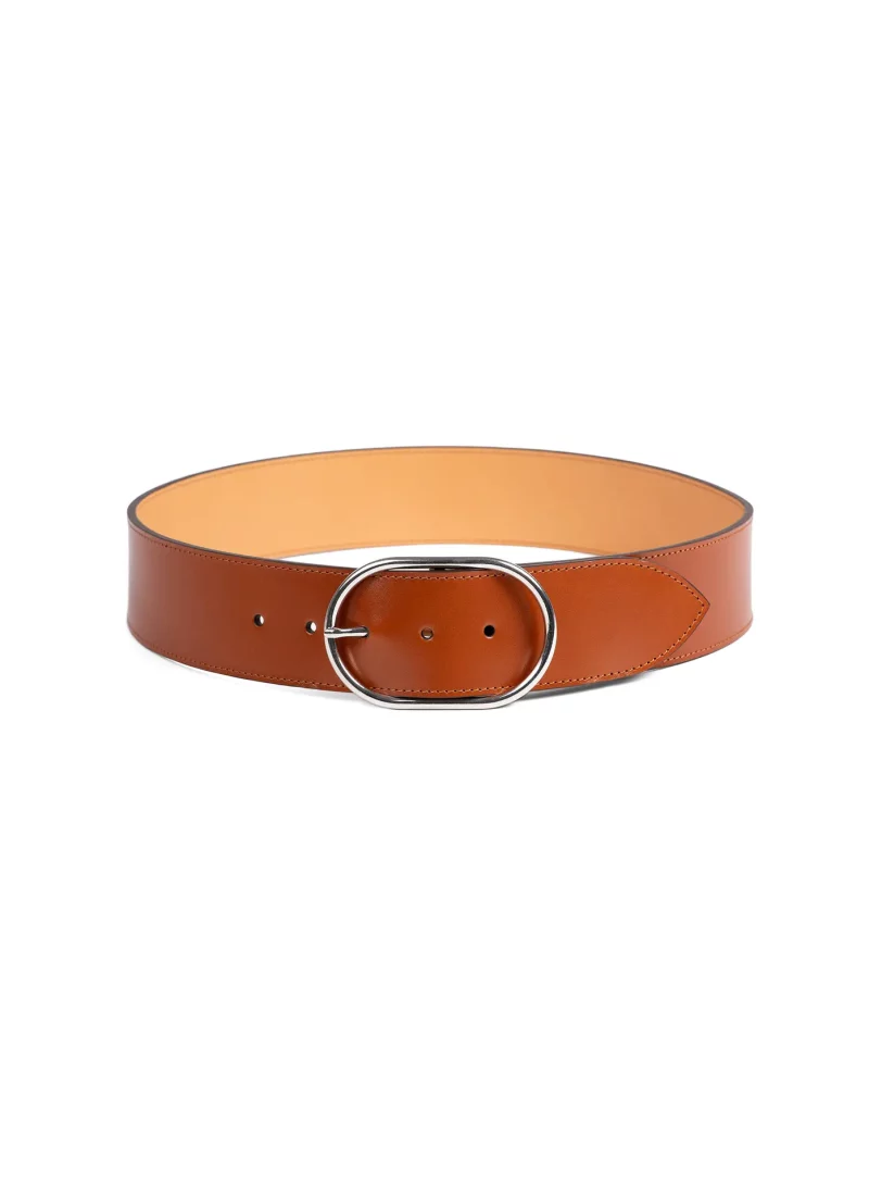 Ceinture Axelle cuir lisse camel 01