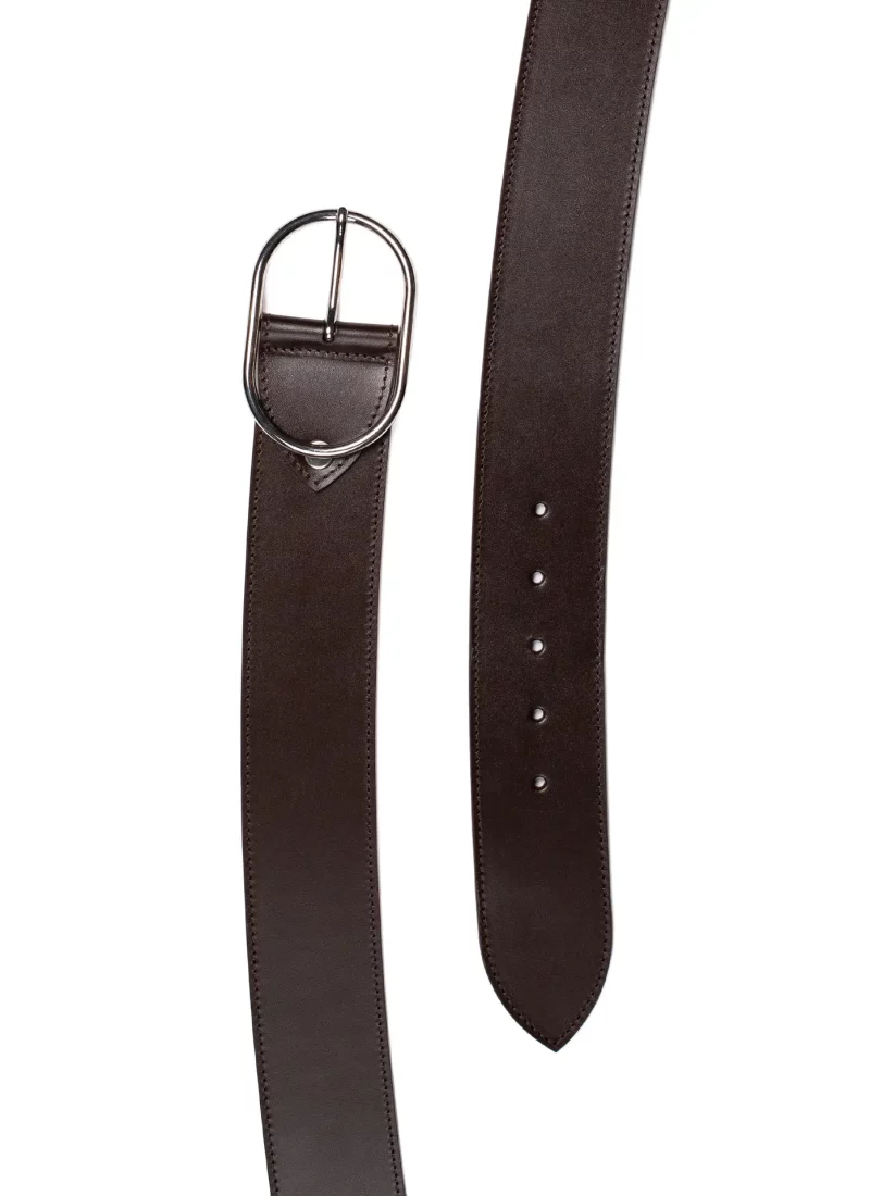 Ceinture Axelle cuir lisse marron 02