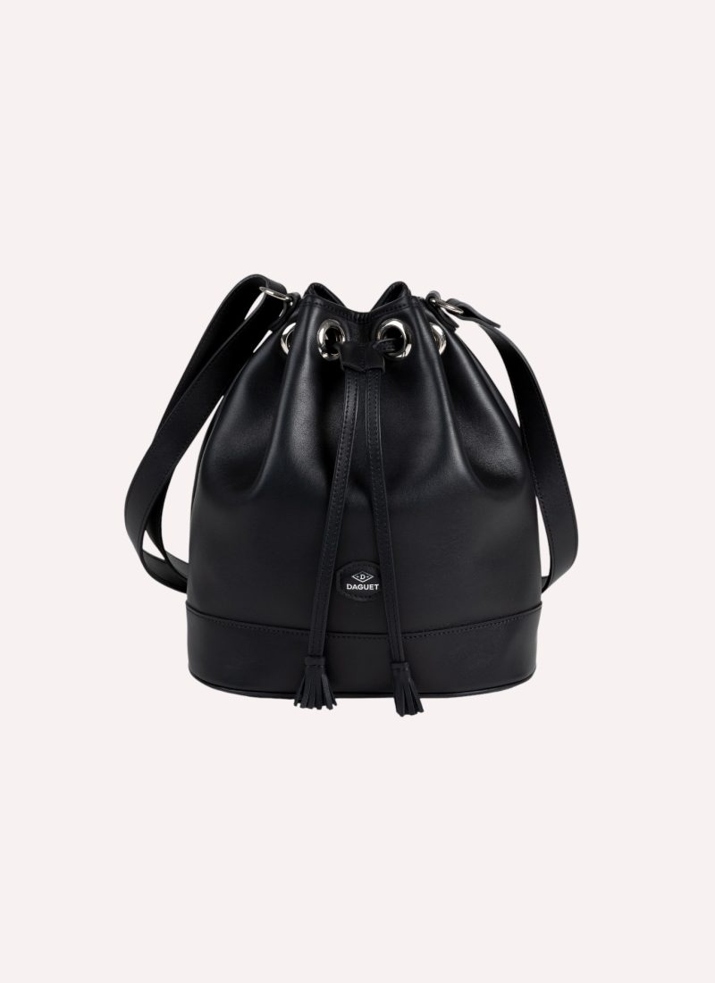 Sac Agathe - Cuir lisse noir - F-Photoroom
