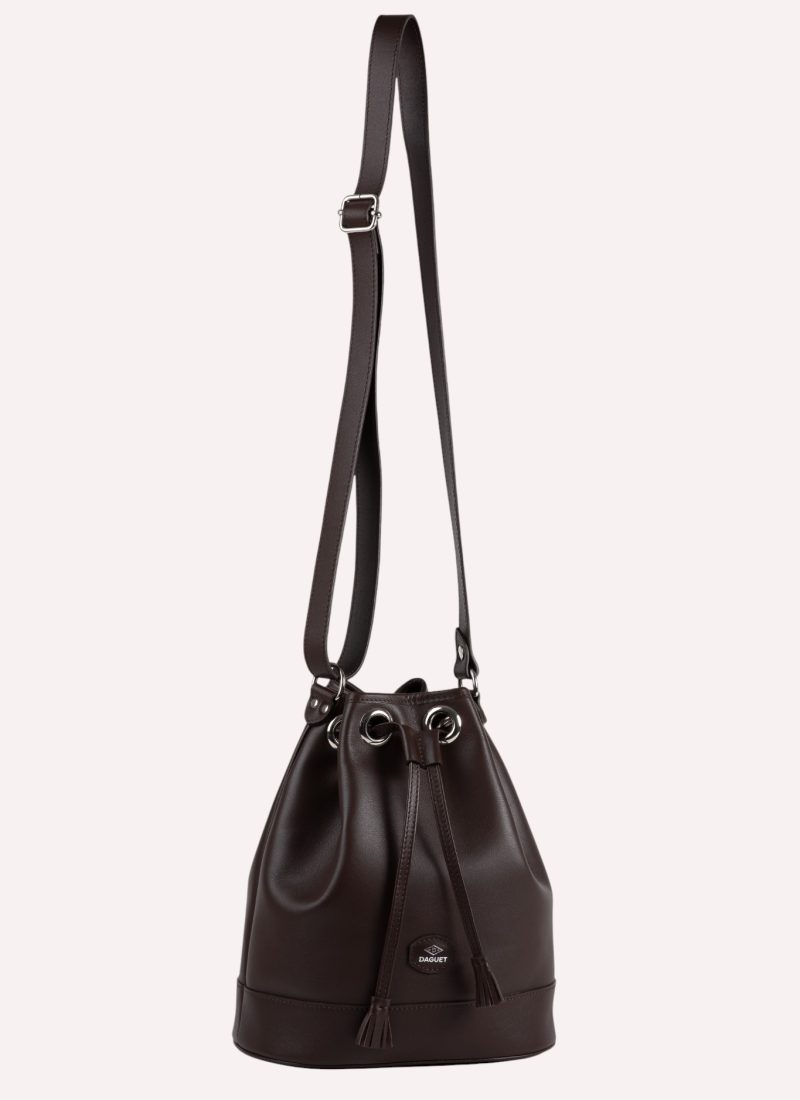 Sac Agathe - Cuir marron - suspendu face-Photoroom