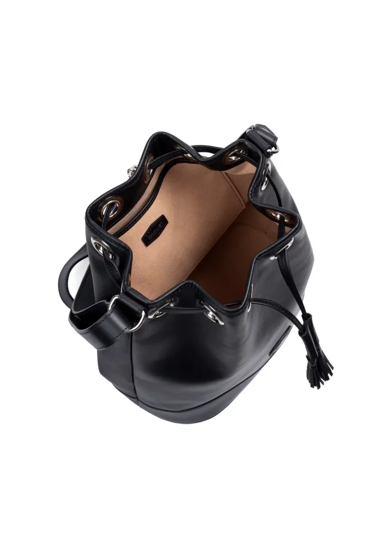 Sac Agathe - cuir lisse noir - intérieur
