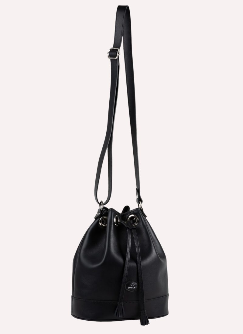 Sac Agathe - cuir lisse noir - suspendu-Photoroom