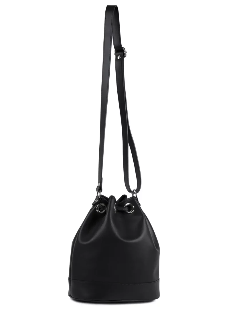 Sac Agathe - cuir lisse noir - suspendu arrière
