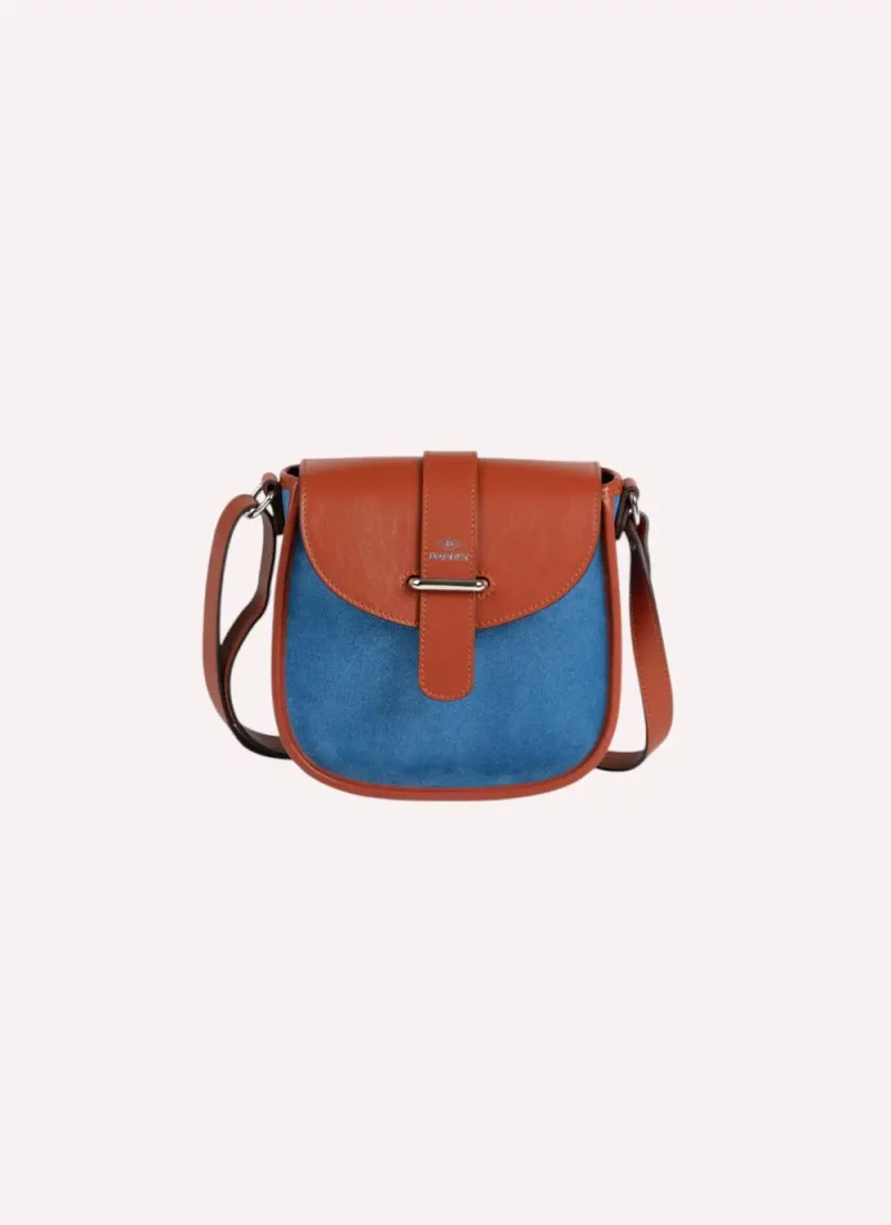 Sac Petit Agnès - Camel - Bleu clair-Photoroom