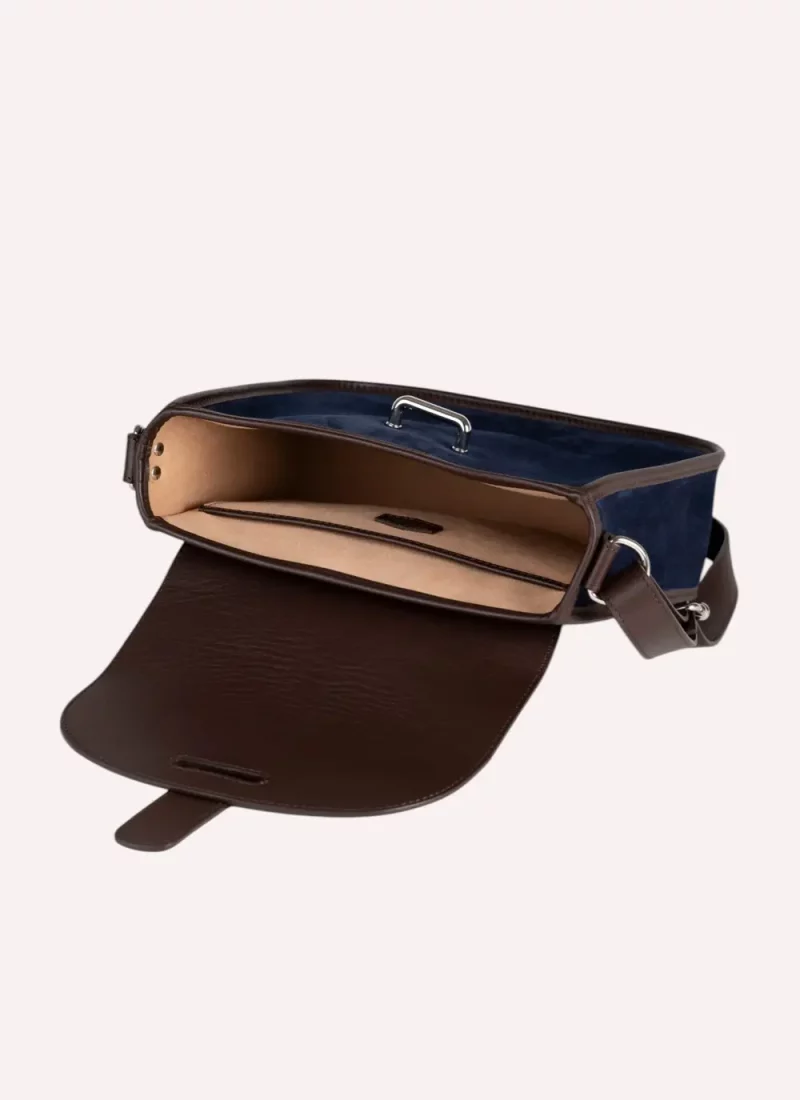 Sac Petit Agnès - Marron - Bleu nuit - I-Photoroom