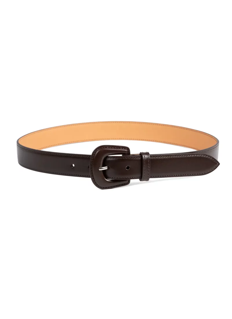 ceinture alba cuir lisse marron 01