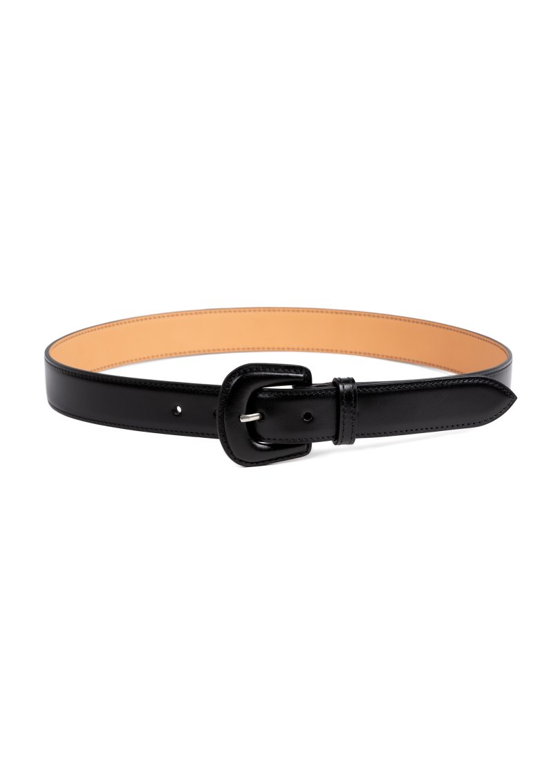 ceinture alba cuir lisse noir