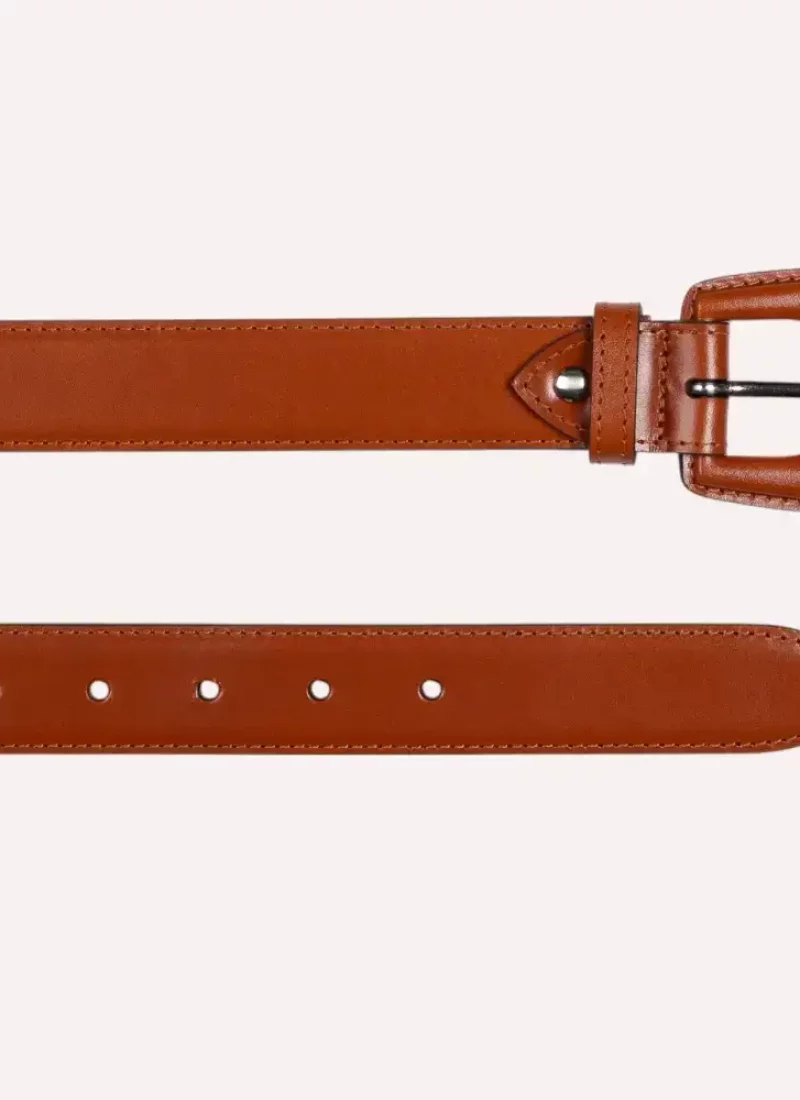 Ceinture Alba - Cuir lisse camel-Daguet (2)