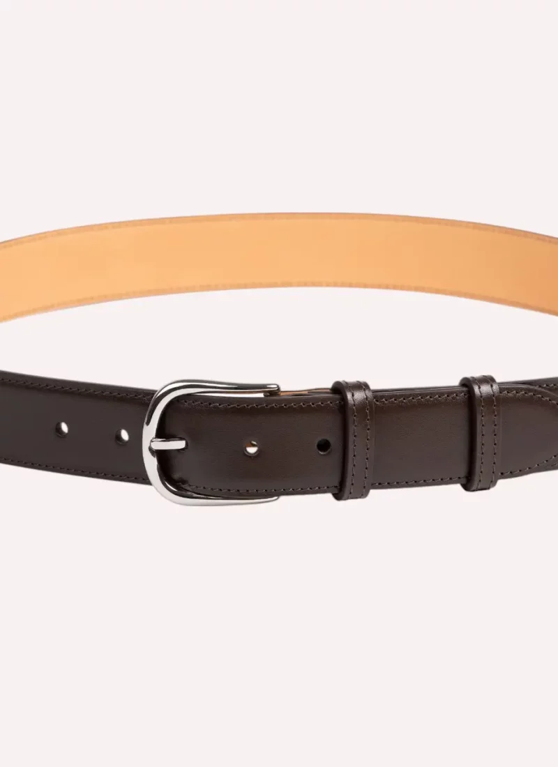 Ceinture Armand - Cuir lisse marron-Daguet